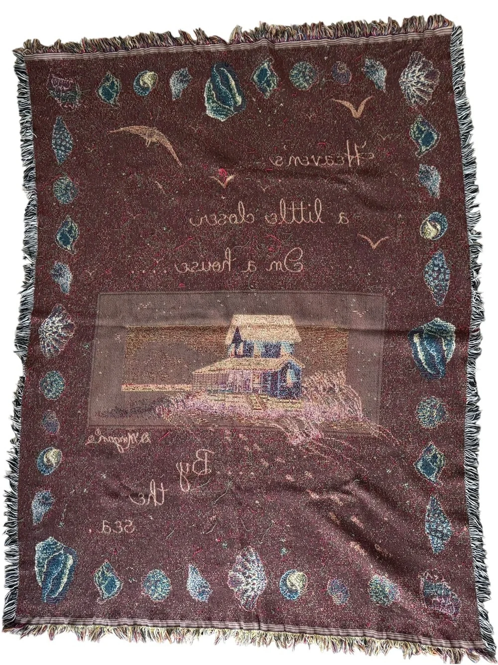 Vintage D Morgan Coastal Tapestry Blanket Heaven’s A Little Closer By The Sea